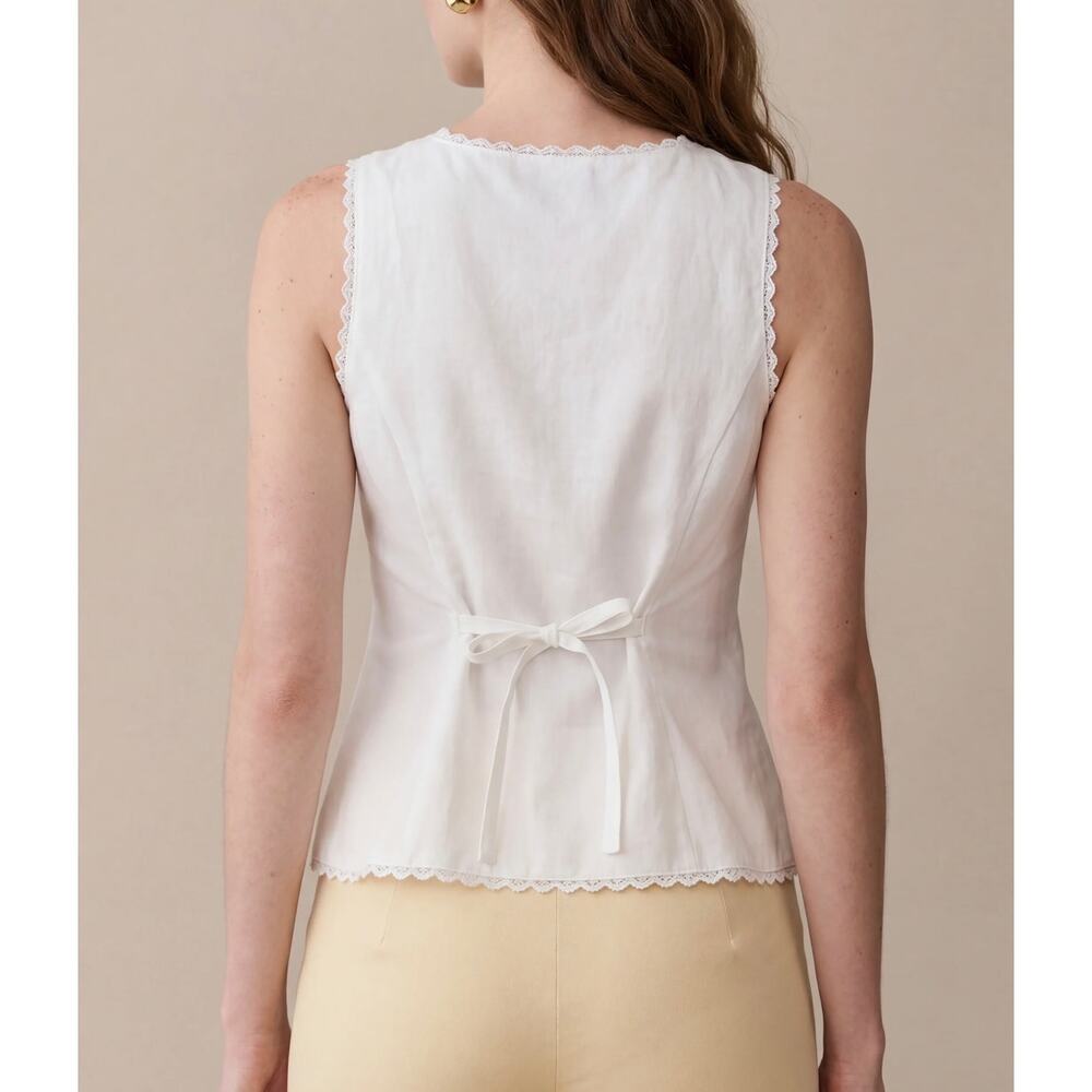New Kourt Micah Top ivory blouse size 4 $147 - Picture 3 of 5
